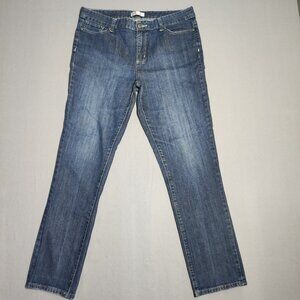 Christopher & Banks jeans women's sz 14 medium washed ink blue colour straight